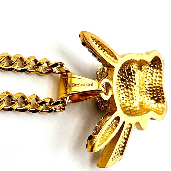 18K Gold Plated over Stainless Steel Pikachu Pendant Necklace - Picture 5 of 8